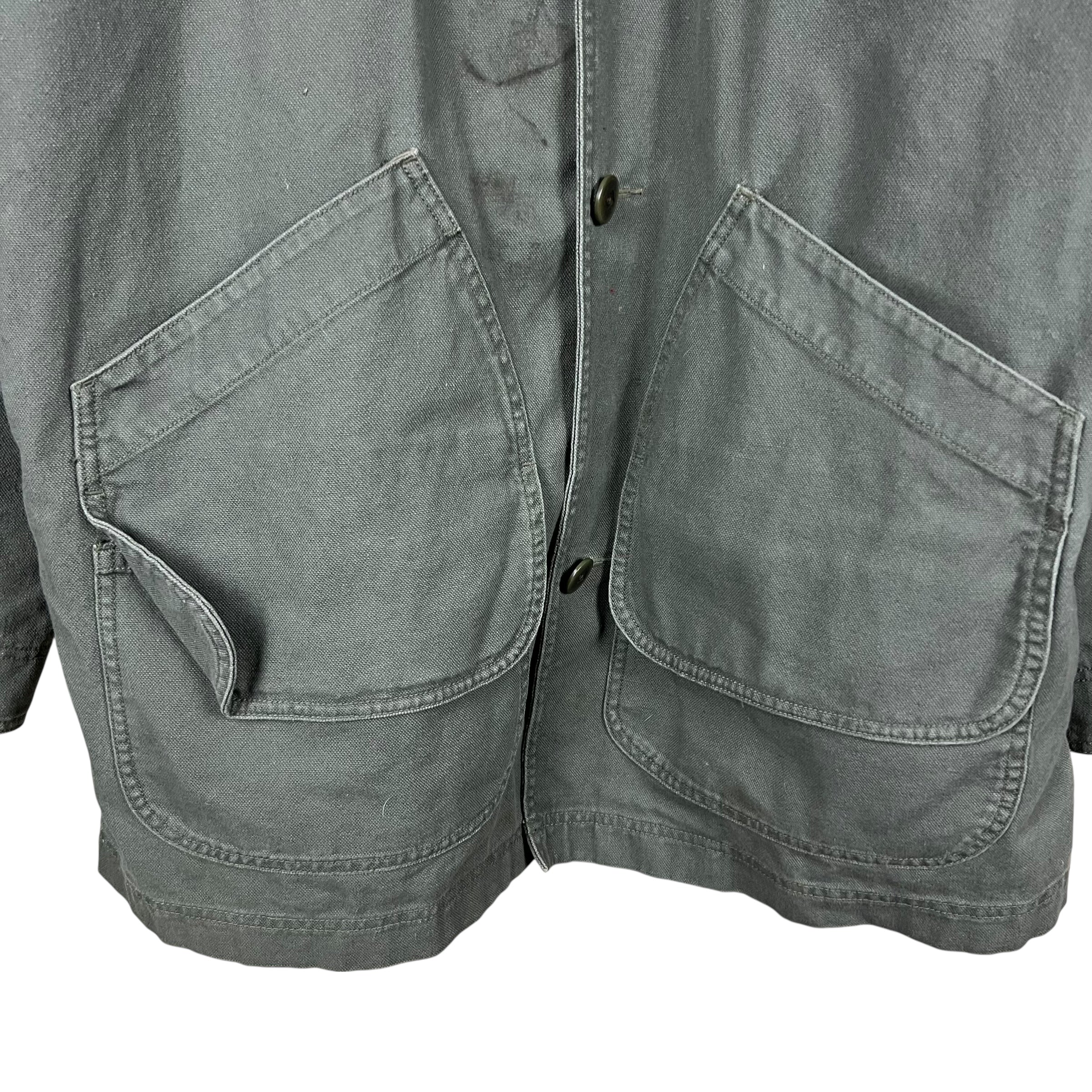 Vintage L.L. Bean Farmers Blanket Lined Chore Jacket Faded Olive