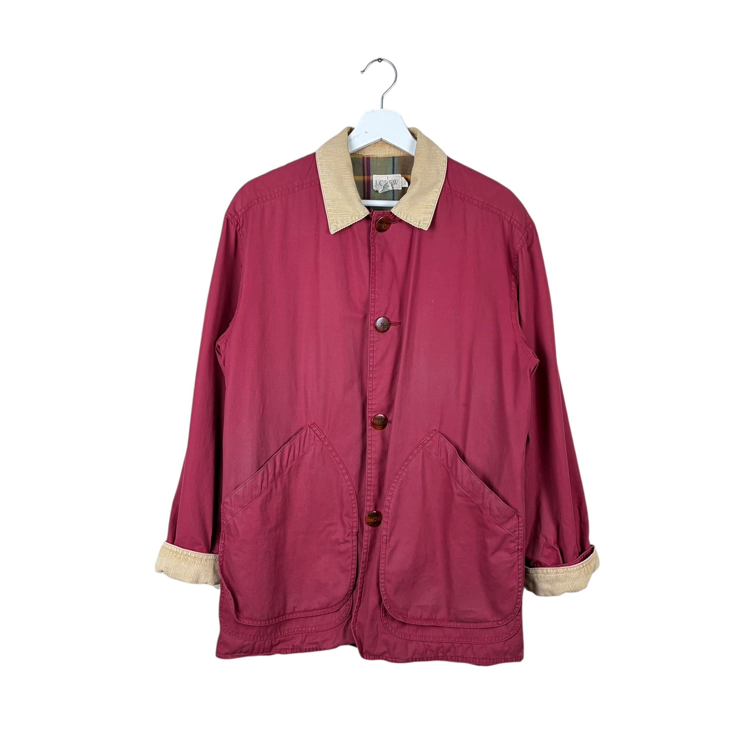 Vintage J.Crew Women’s Flannel Lined Barn Jacket Burgundy