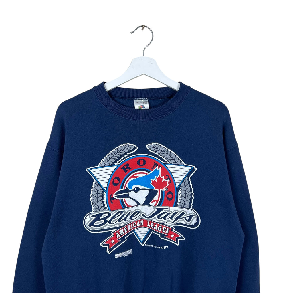 1991 Trench MLB Toronto Blue Jays Arch Logo Crewneck Navy