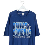 1998 Starter NFL Dallas Cowboys Spellout Logo Tee Navy