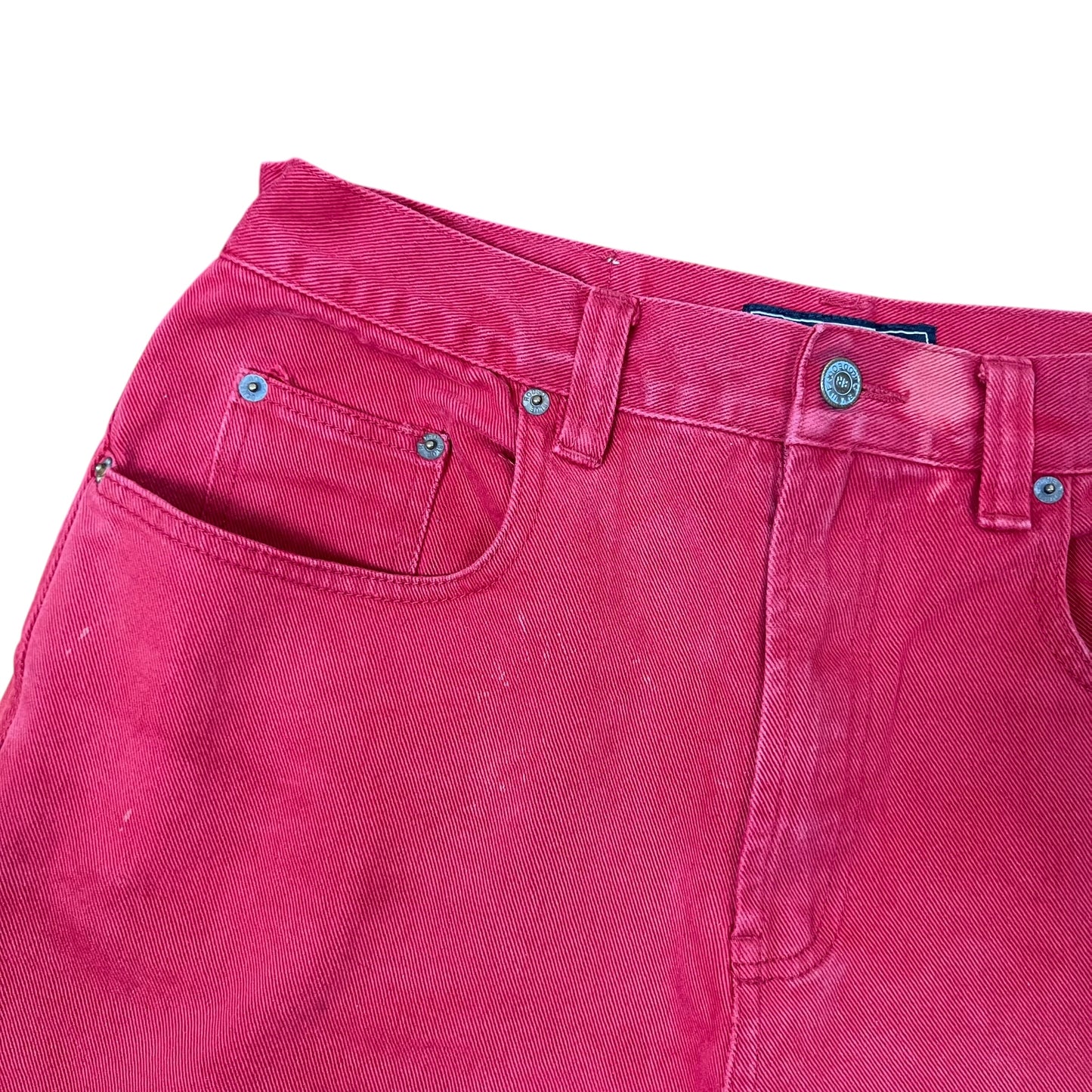 Vintage Blue Rodeo Denim Shorts Washed Red
