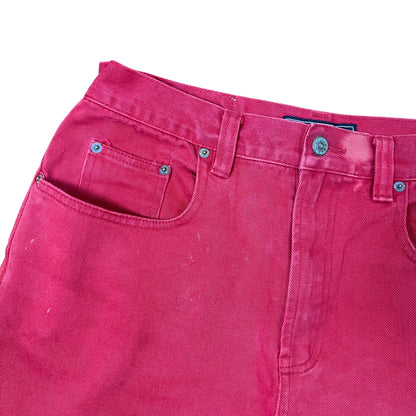 Vintage Blue Rodeo Denim Shorts Washed Red