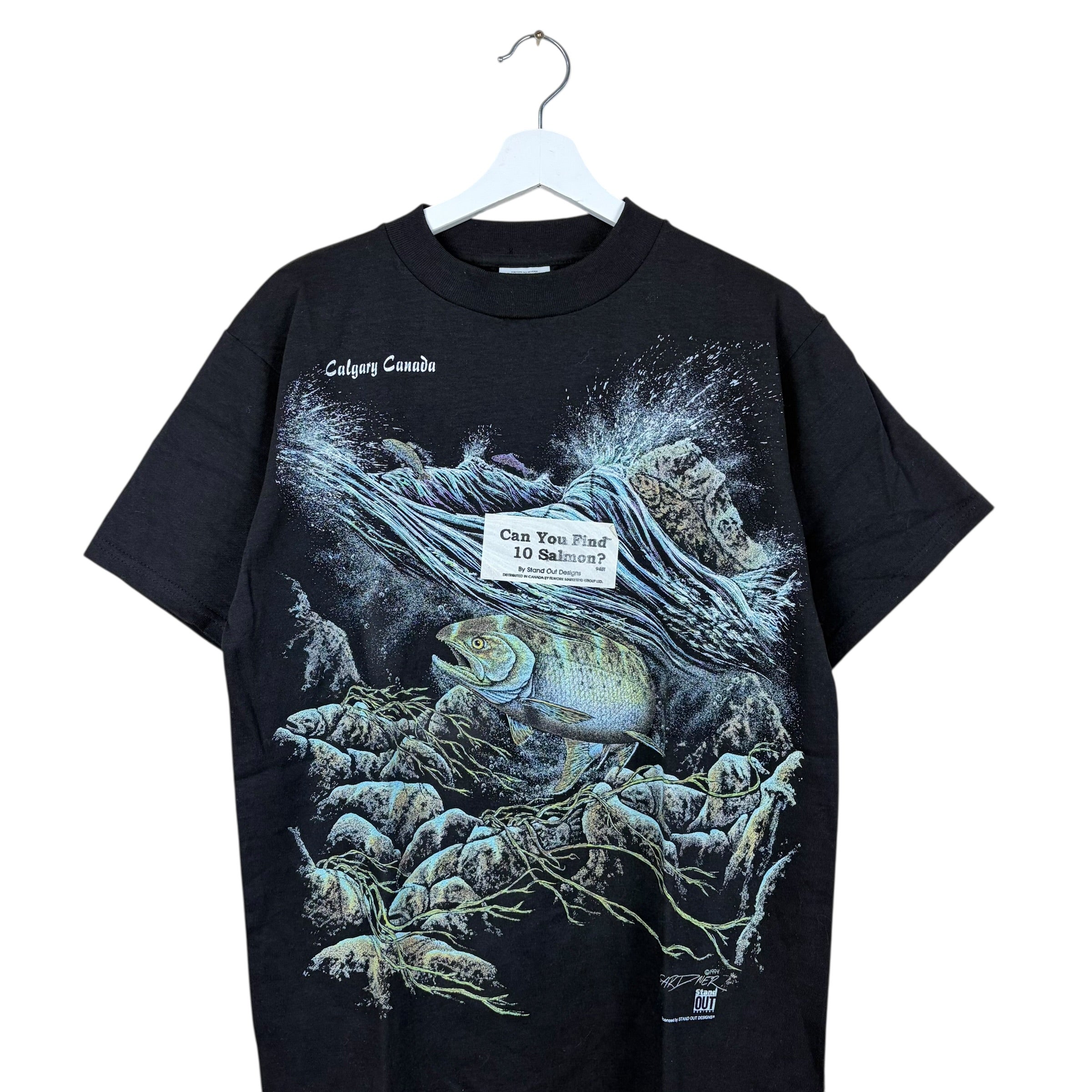 1994 Stand Out Designs Salmon Nature Tee Black