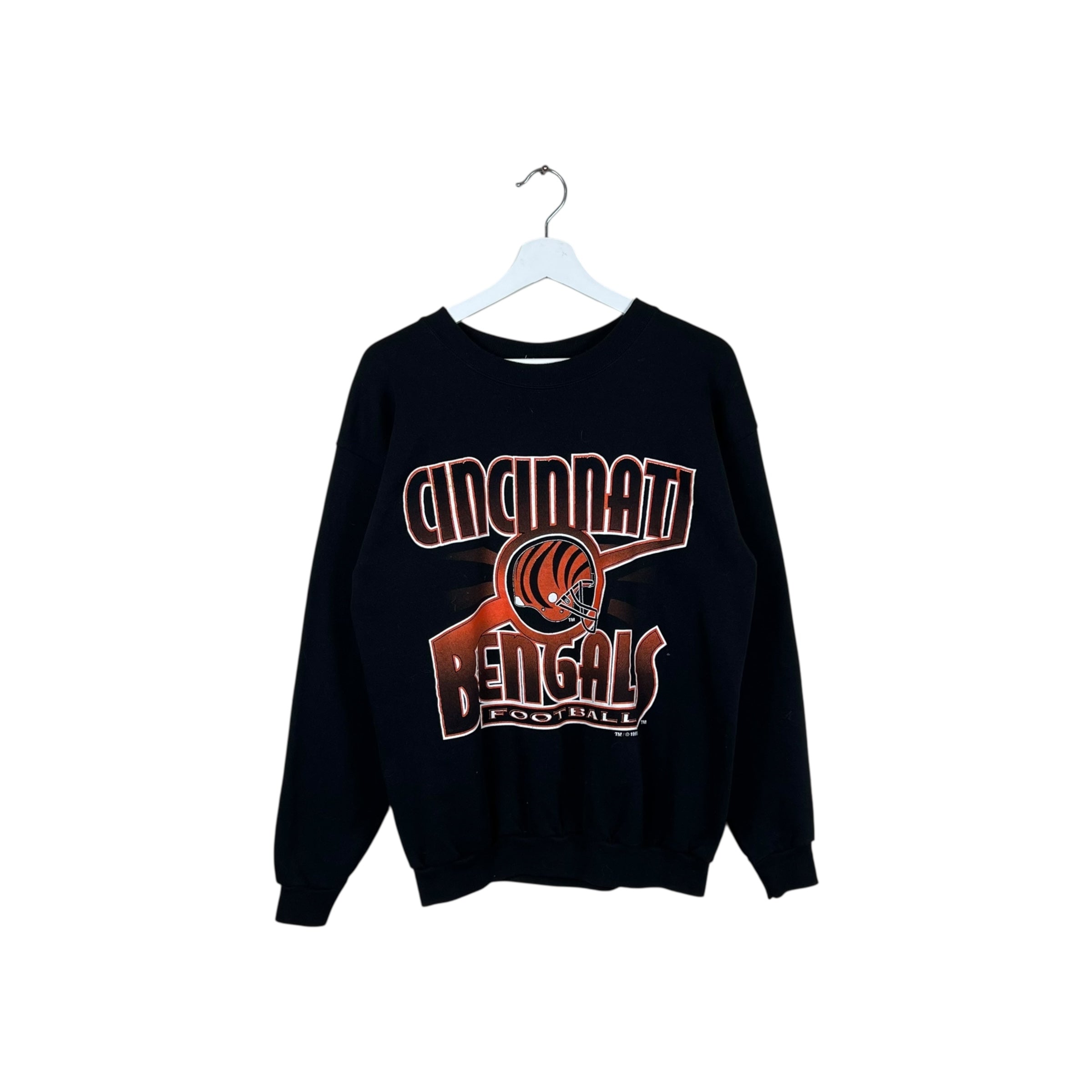 1995 Competitor NFL Cincinnati Bengals Logo Spellout Crewneck Black