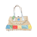 Coach Khaki Monogram Multicolour Leather Strip Shoulder Bag