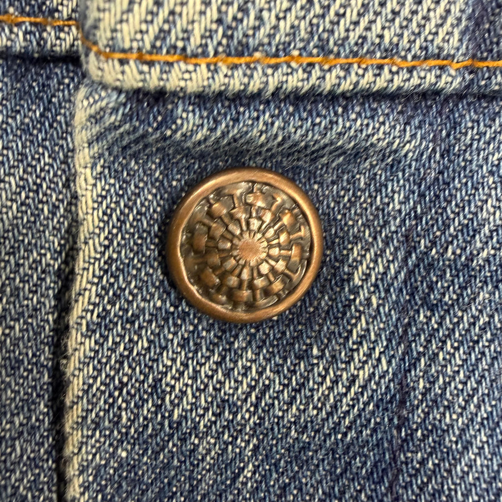 Vintage Quilt Lined Button Up Jacket Medium Wash