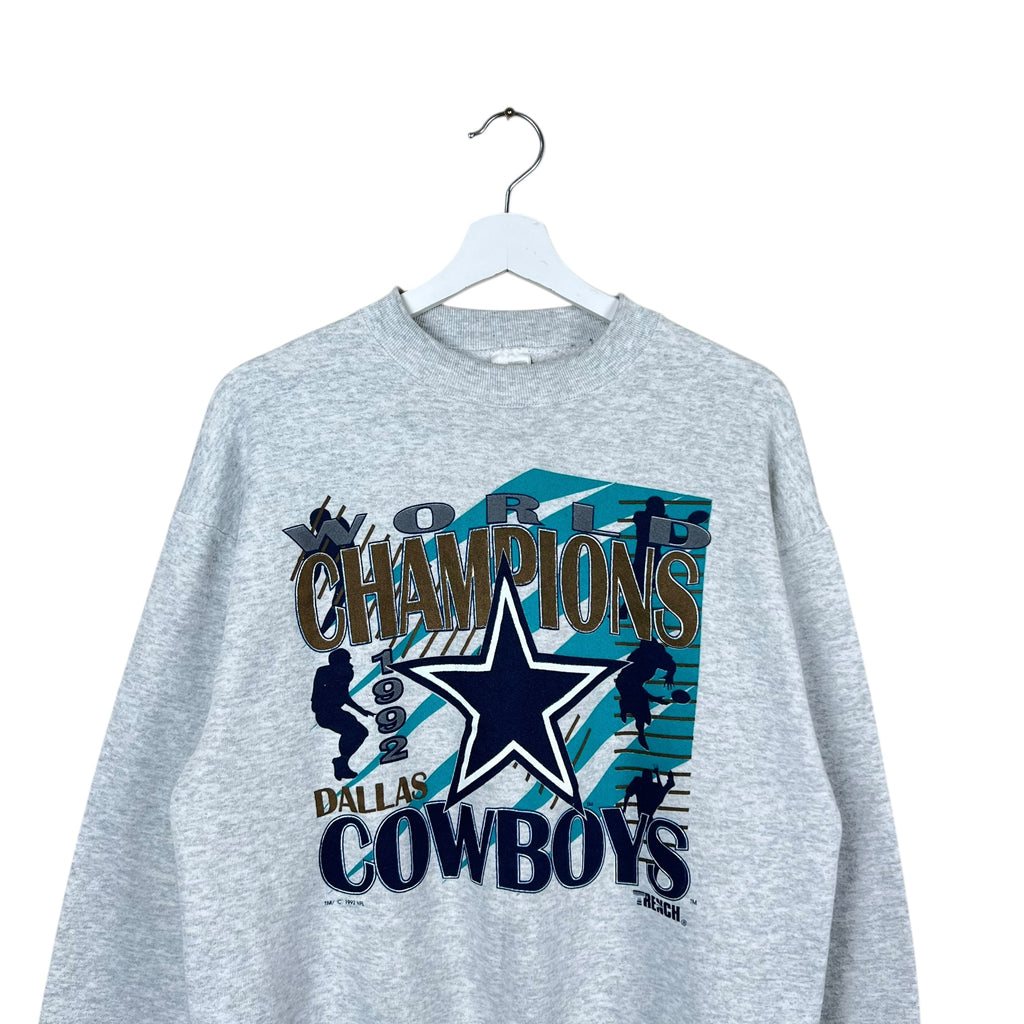 1992 Trench NFL Dallas Cowboys World Champions Crewneck Soft Grey