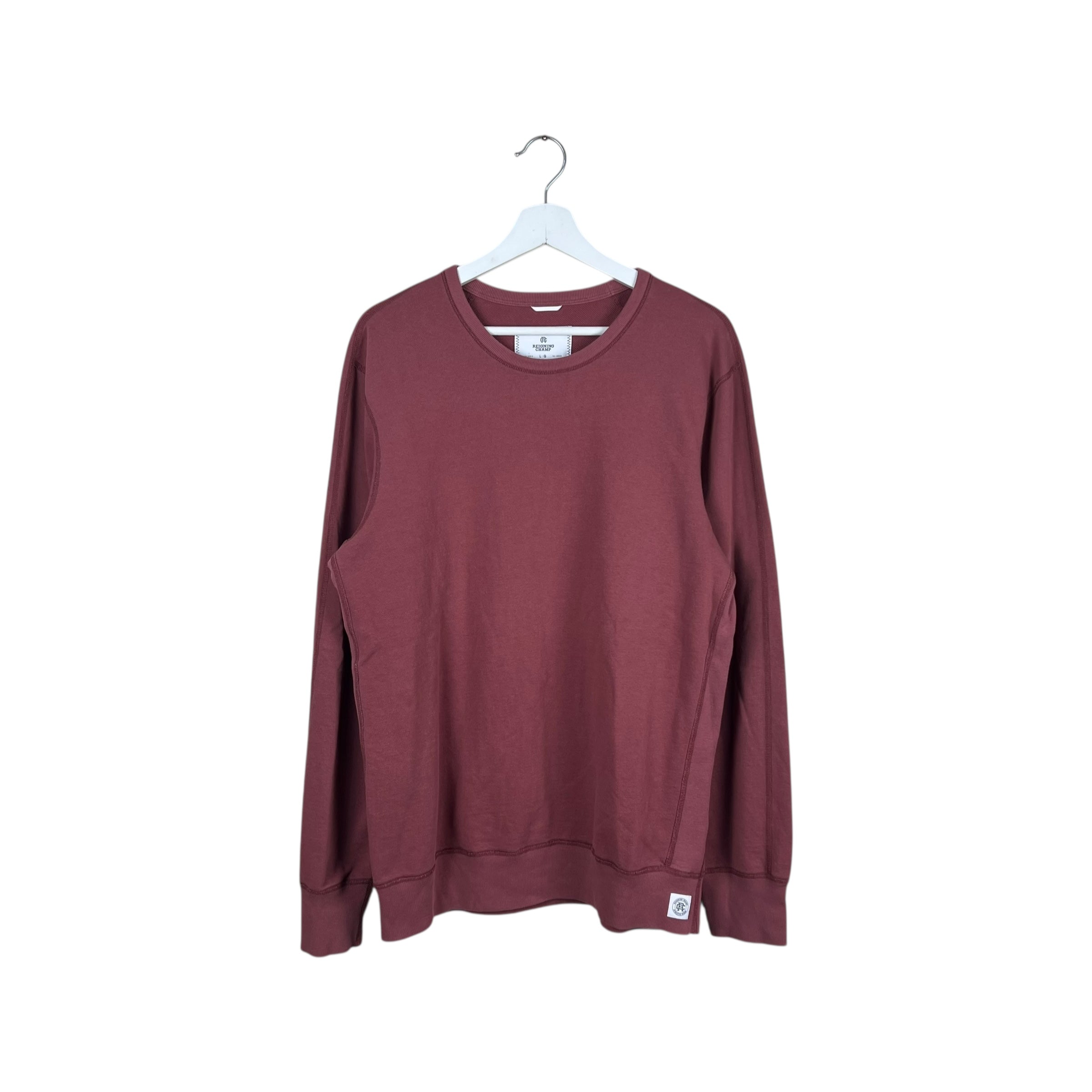 Reigning Champ Midweight Terry Crewneck Crimson