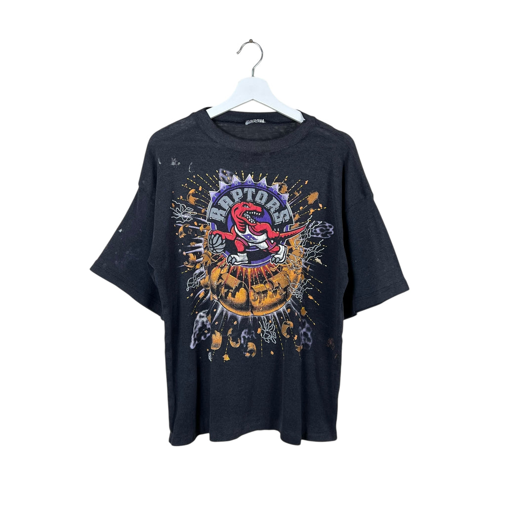 Vintage Ravens Athletic NBA Toronto Raptors Exploding Basketball Logo Tee Black