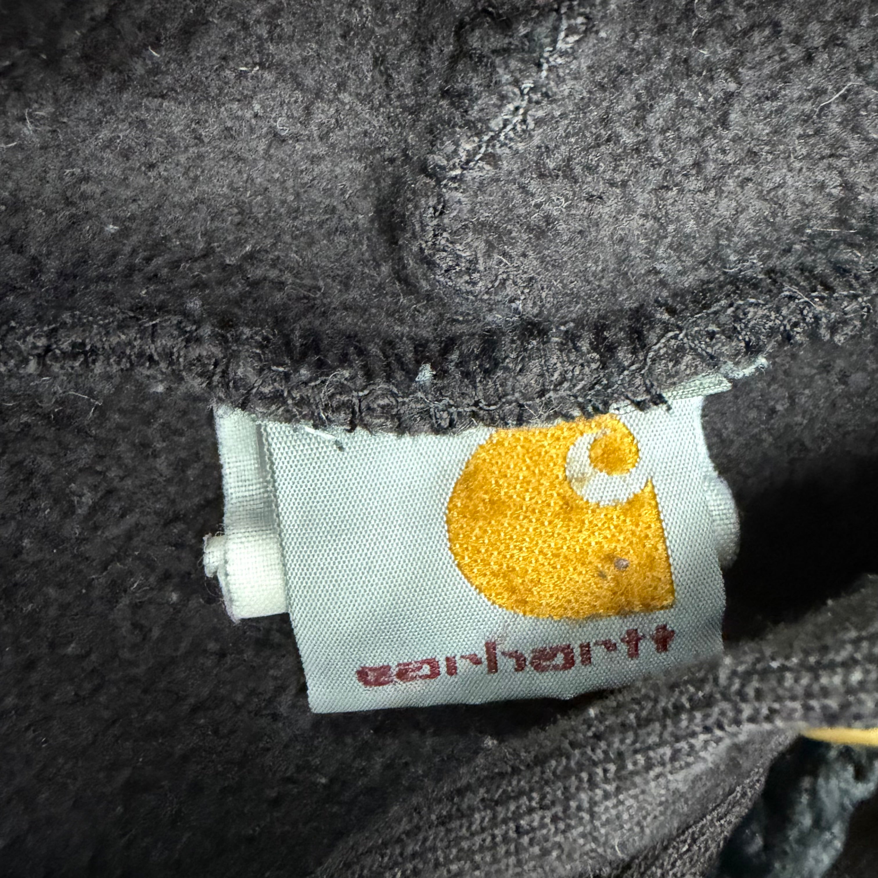 Vintage Carhartt Spellout Hoodie Faded Black