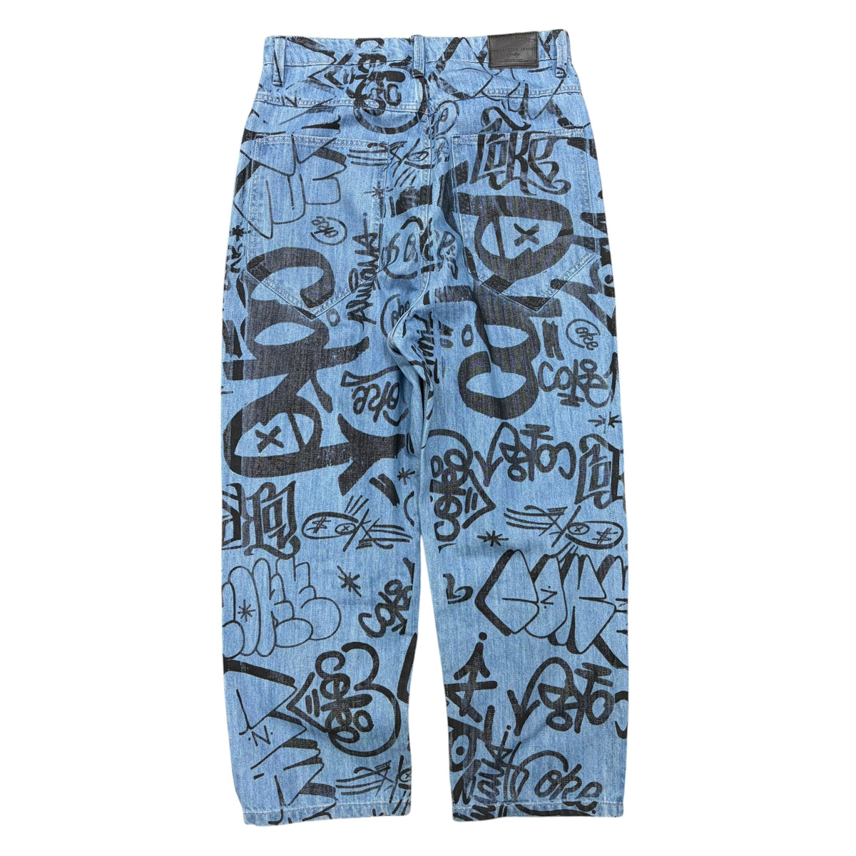 Vintage Coca-Cola Graffiti Print Relaxed Jeans