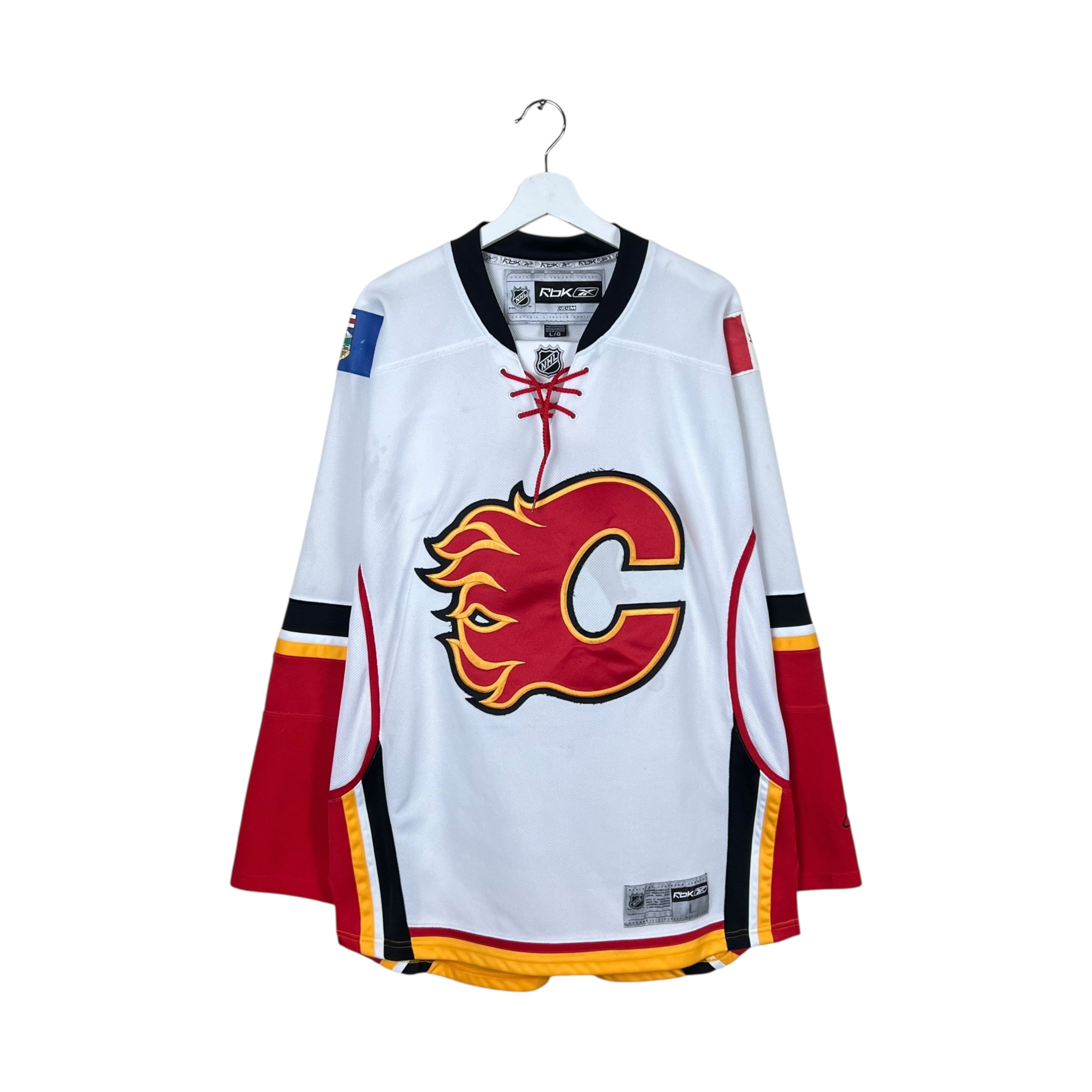 Vintage Reebok NHL Calgary Flames Blank Home Jersey