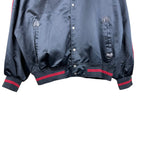 Vintage Reebok Allen Iverson Embroidered Logo Satin Bomber Jacket Black