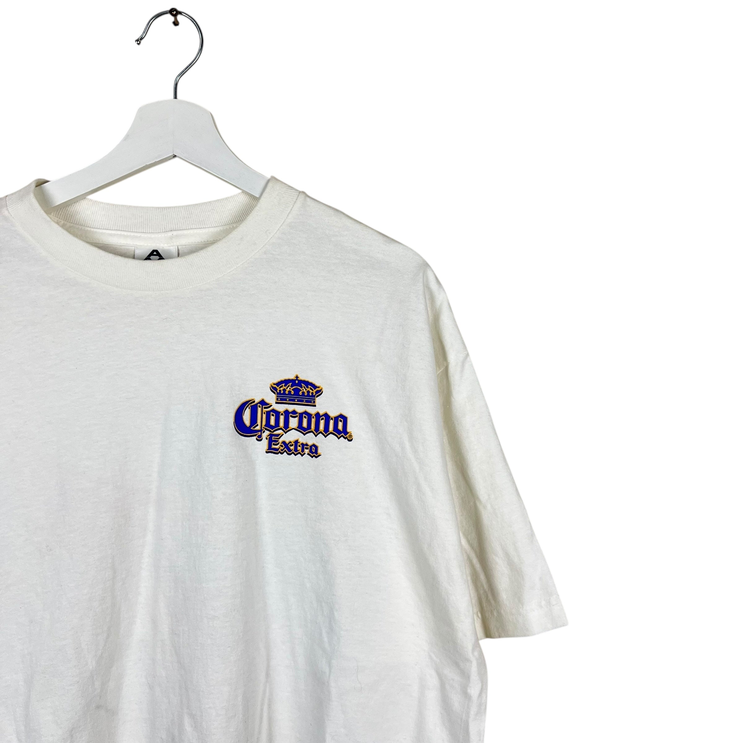 Vintage Corona Extra Island Girl Graphic Tee White