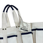 Vintage Eddie Bauer Canvas Garden Tote Bag Cream/Navy