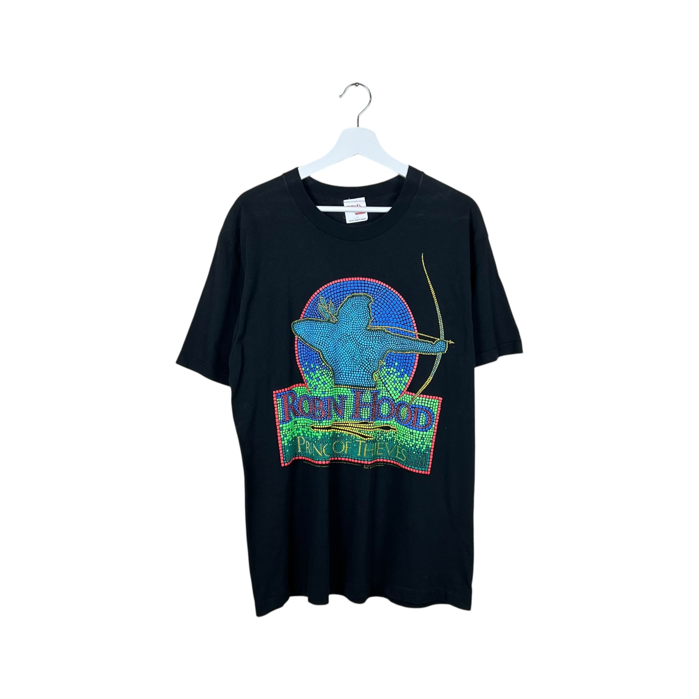 1991 Novel Teez Robin Hood Prince of Thieves Movie Promo Tee Black