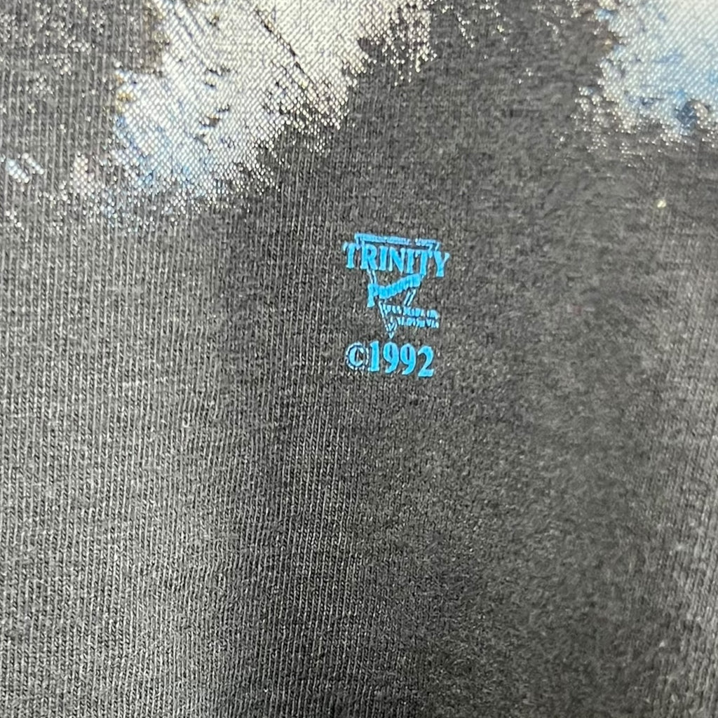 1992 White Tiger Head Tee Faded Black