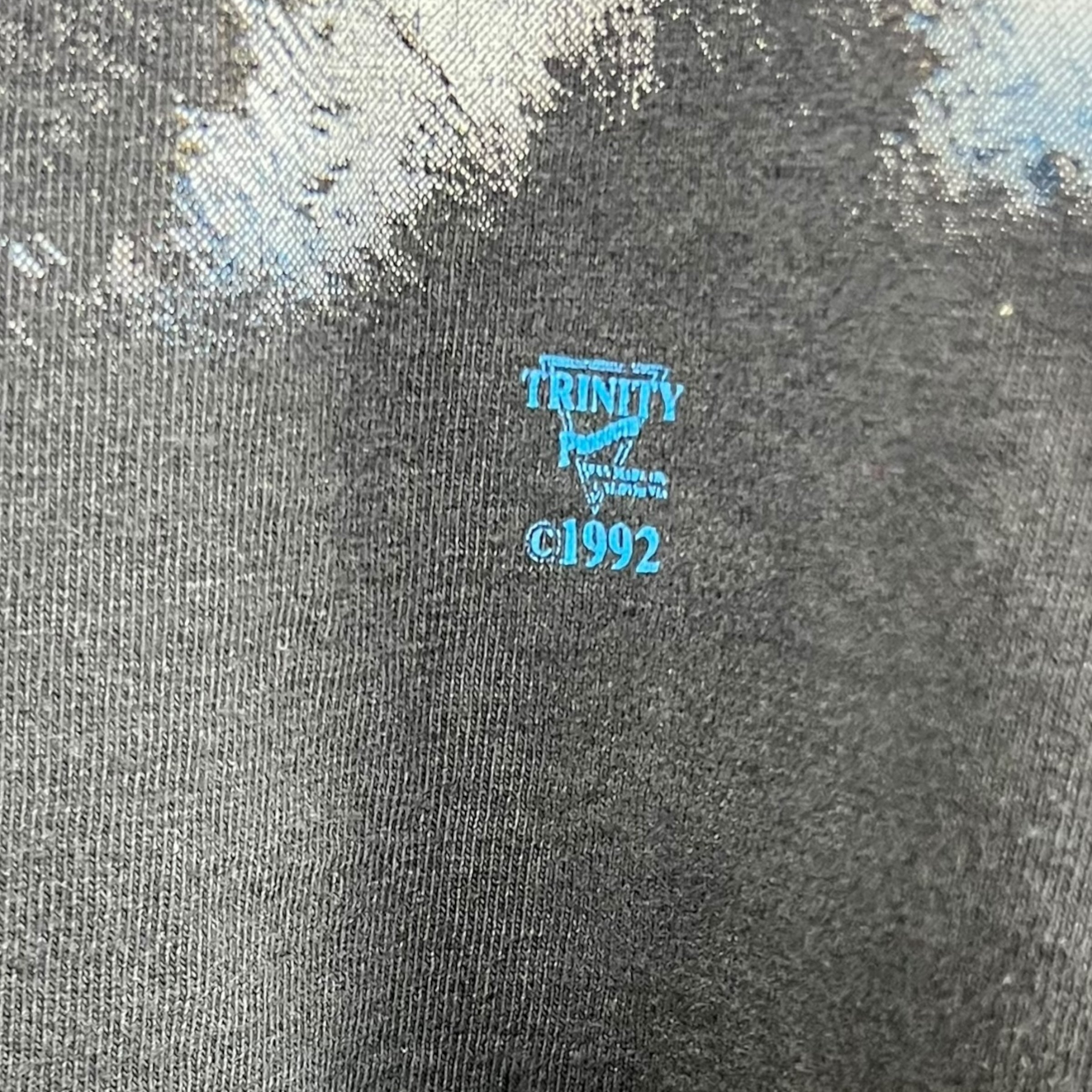 1992 White Tiger Head Tee Faded Black