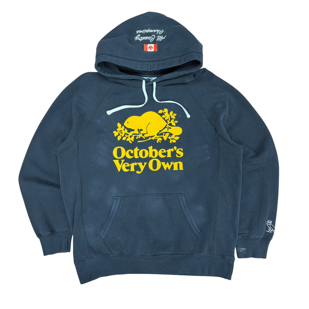 OVO x Roots Gold Logo Hoodie Black