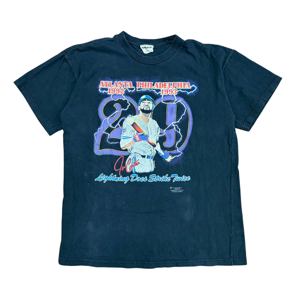 Vintage MLB Player Joe Carter “Lightning Does Strike Twice” Tee Black