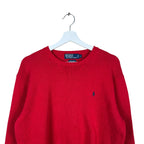 Vintage Polo By Ralph Lauren Embroidered Logo Knit Fire Red