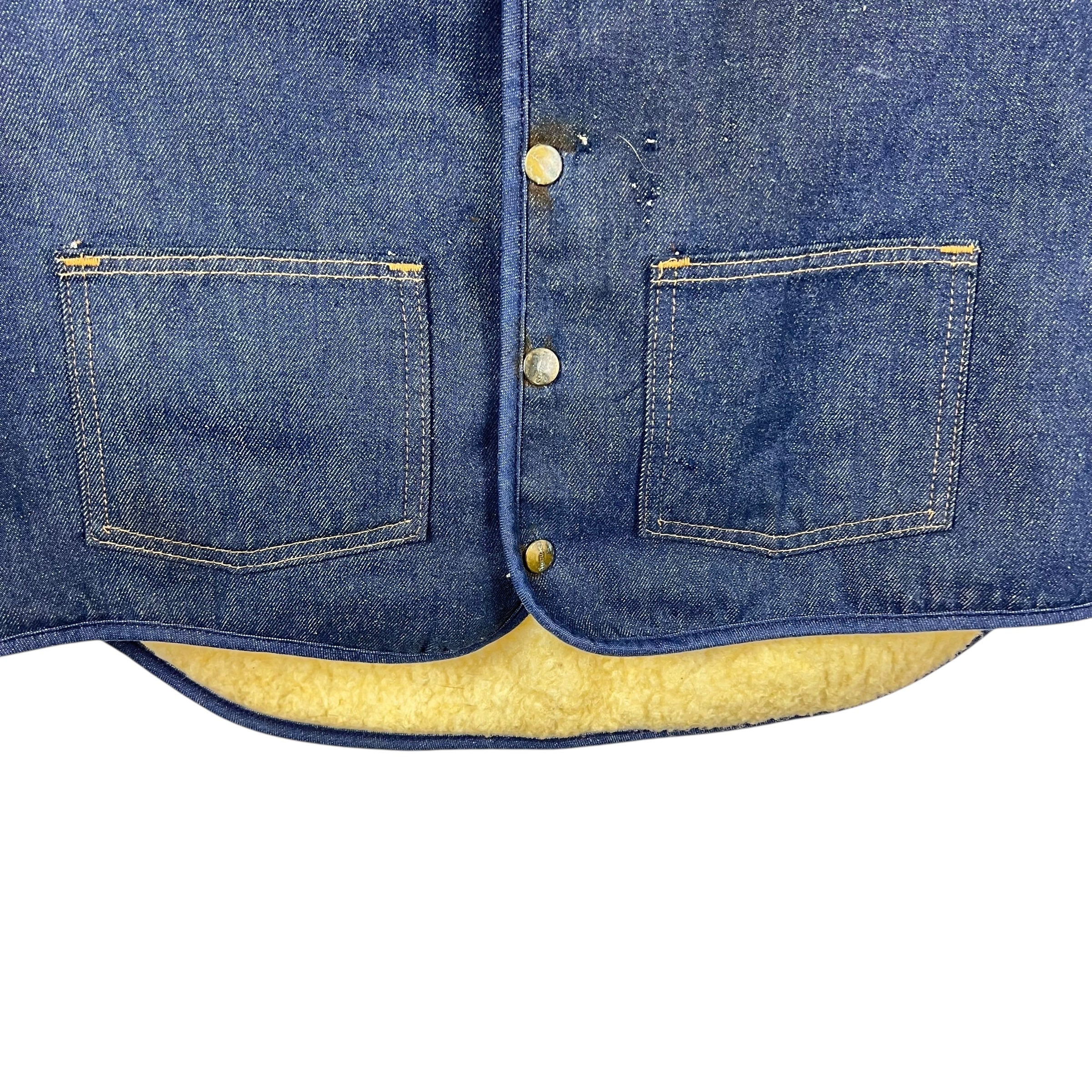 Vintage Carhartt Sherpa Lined Denim Vest Dark Wash