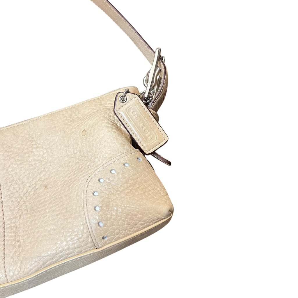 Coach Hamilton Pebbled Leather Bag Small Shoulder Bag Cream