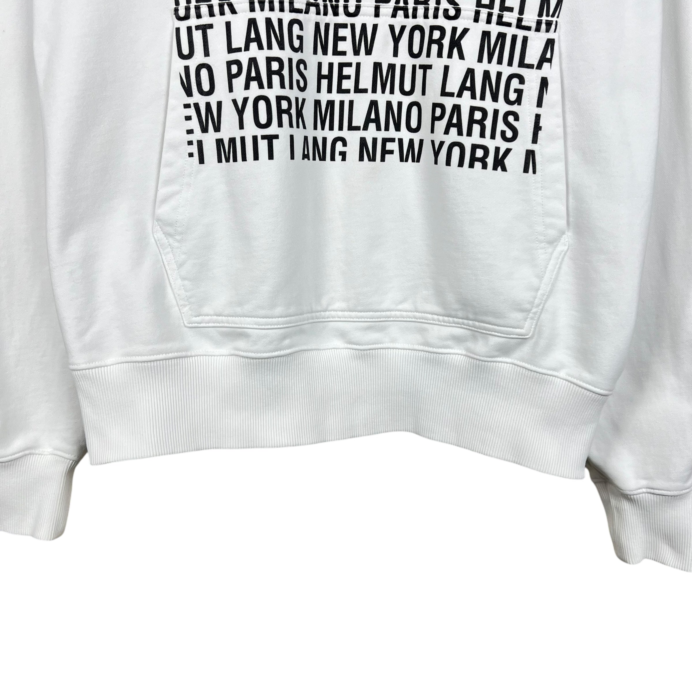 Helmut Lang Box Logo Hoodie White