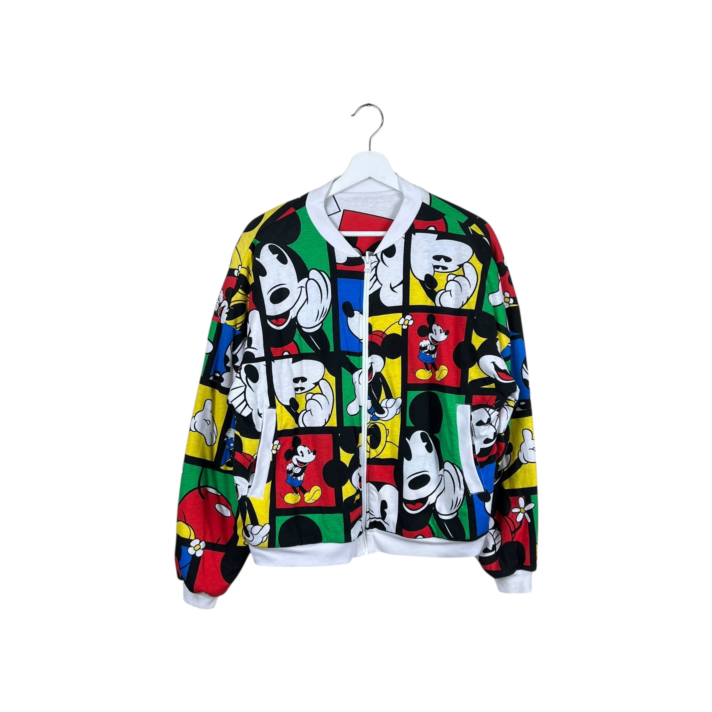 Vintage Disney Mickey Mouse AOP Reversible Bomber Jacket