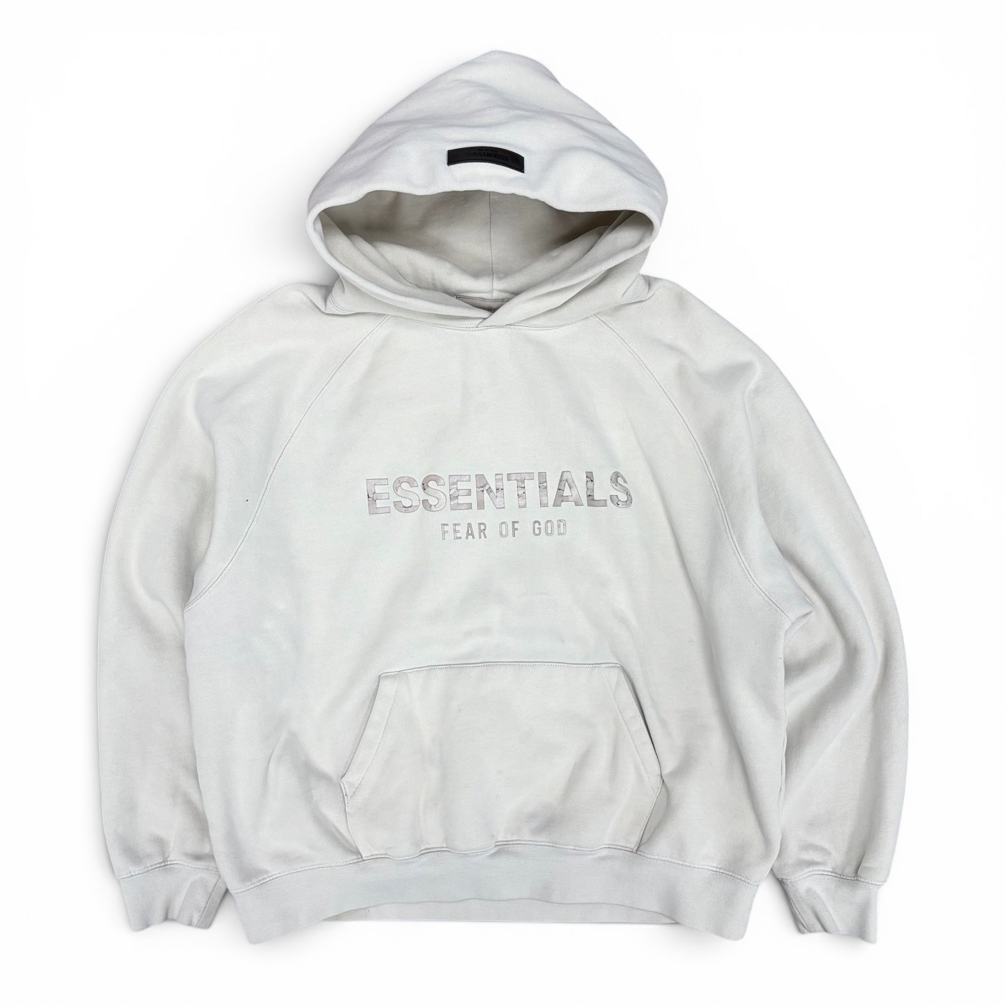 Essentials Felt Logo Hoodie Light Oatmeal