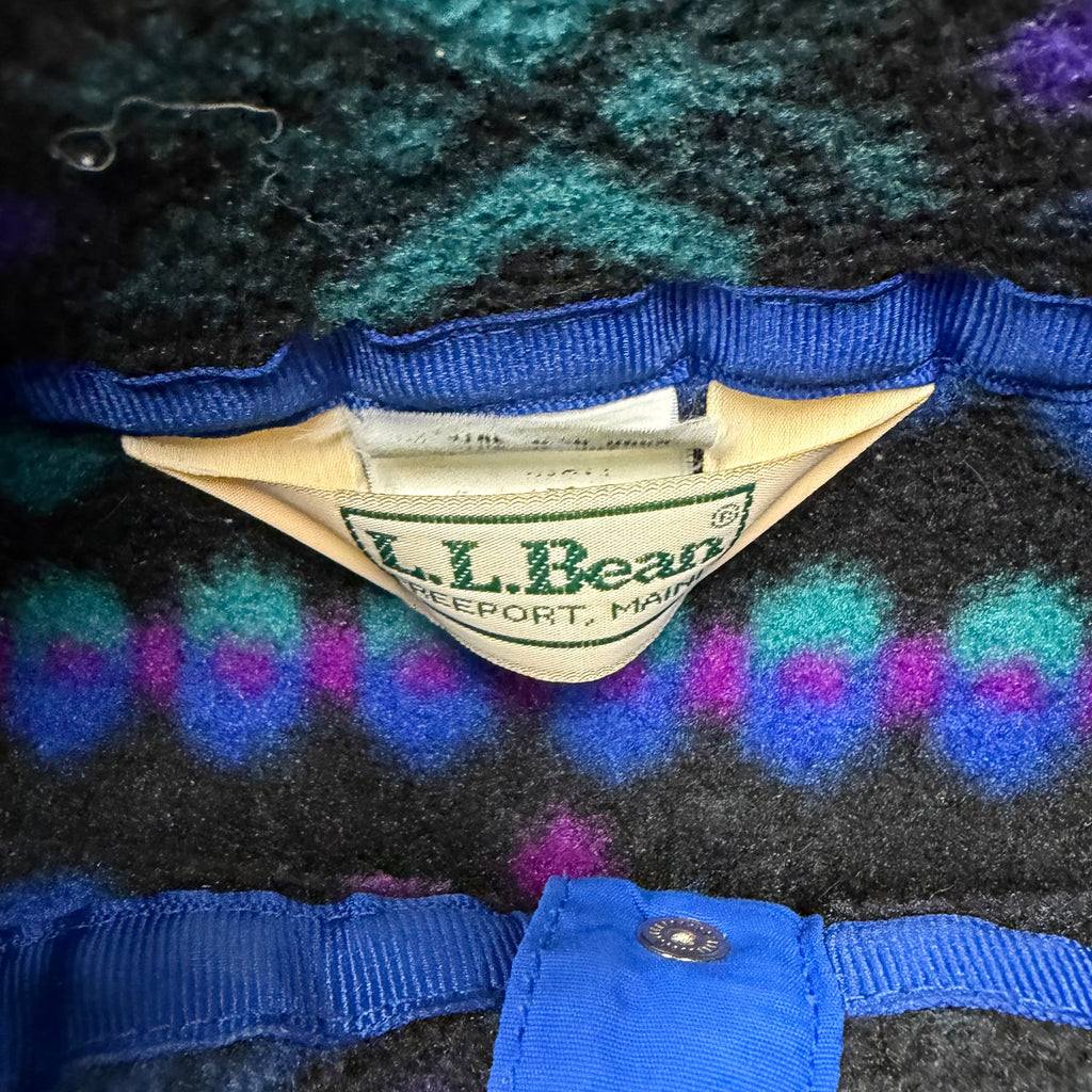 Vintage L.L. Bean Geometric Aztec Snap Button Fleece