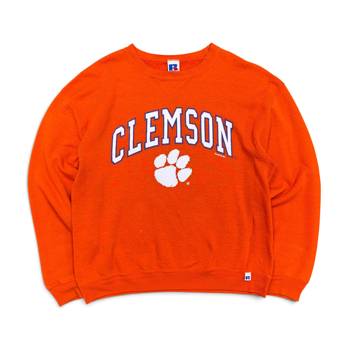 Vintage Russell Athletics Clemson Arch Logo Crewneck Orange