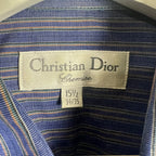 Christian Dior Striped Dress Shirt Blue