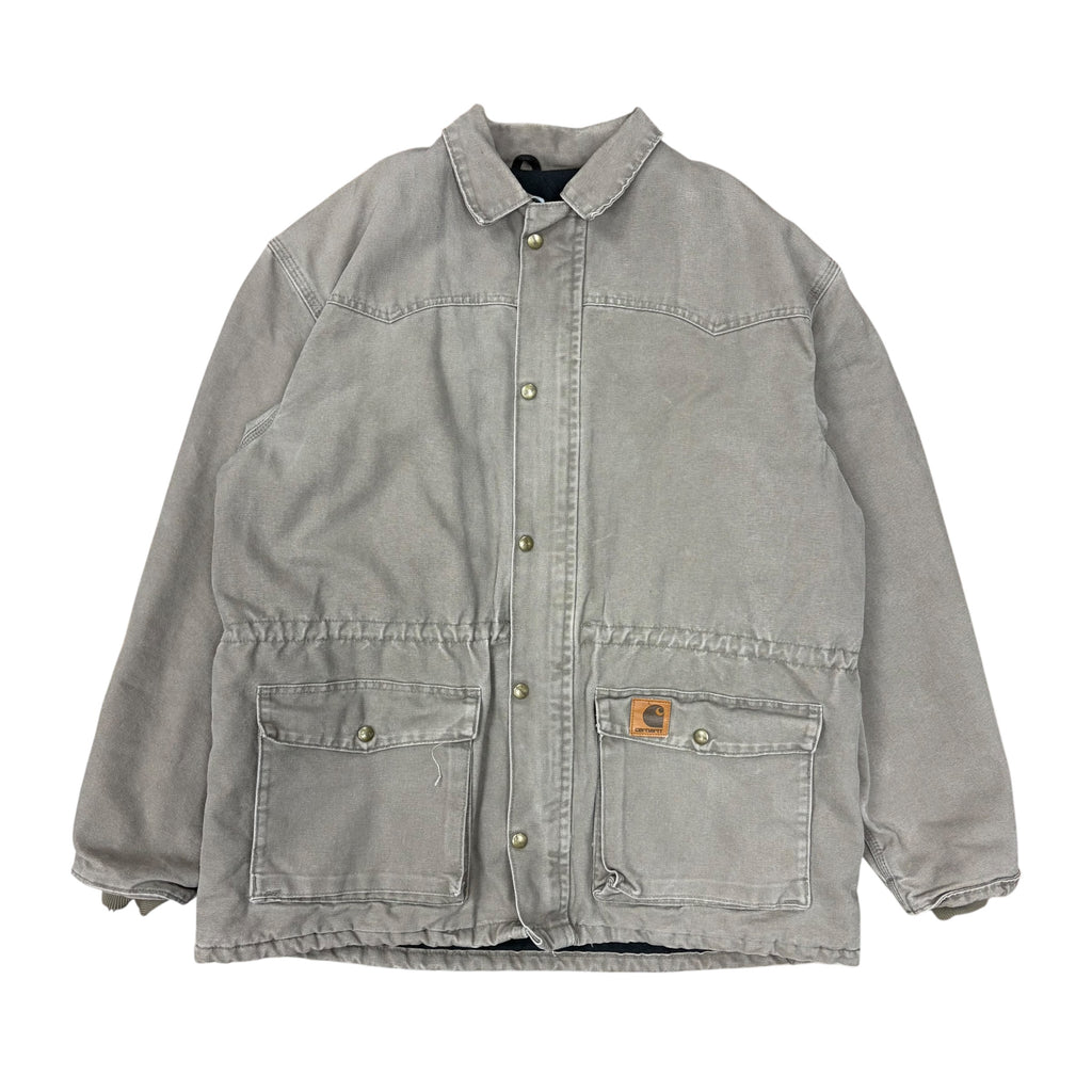 Vintage Carhartt Fleece Insulated Barn Jacket Washed Beige