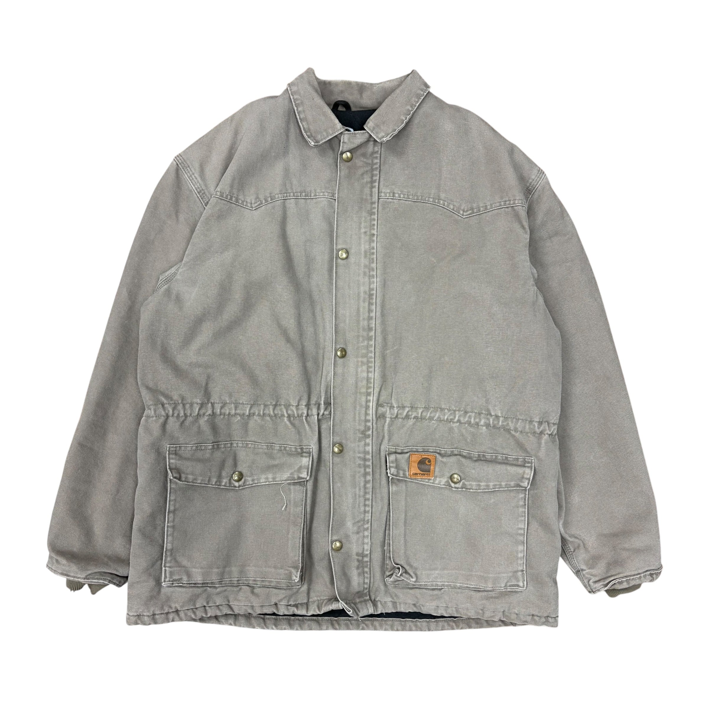 Vintage Carhartt Fleece Insulated Barn Jacket Washed Beige