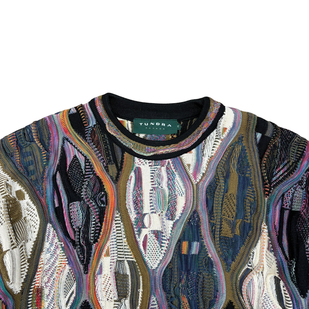Vintage Tundra 3D Cable Pattern Knit Multi