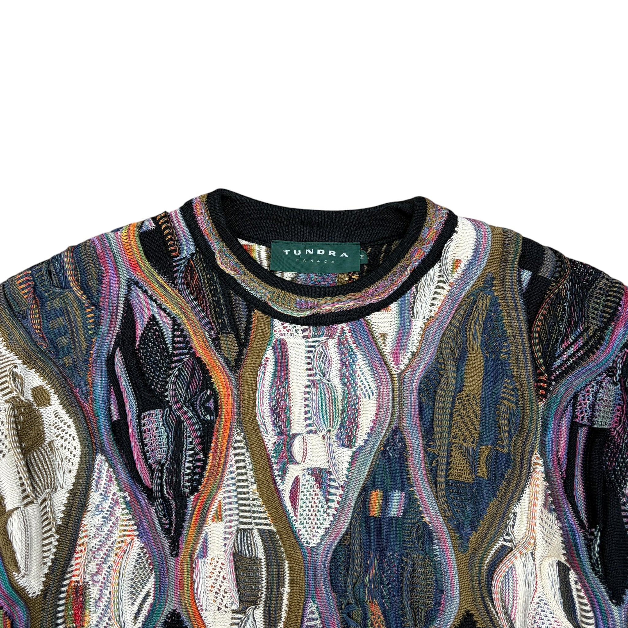 Vintage Tundra 3D Cable Pattern Knit Multi