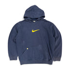 Vintage Y2K Nike Big Middle Swoosh Hoodie Navy/Gold