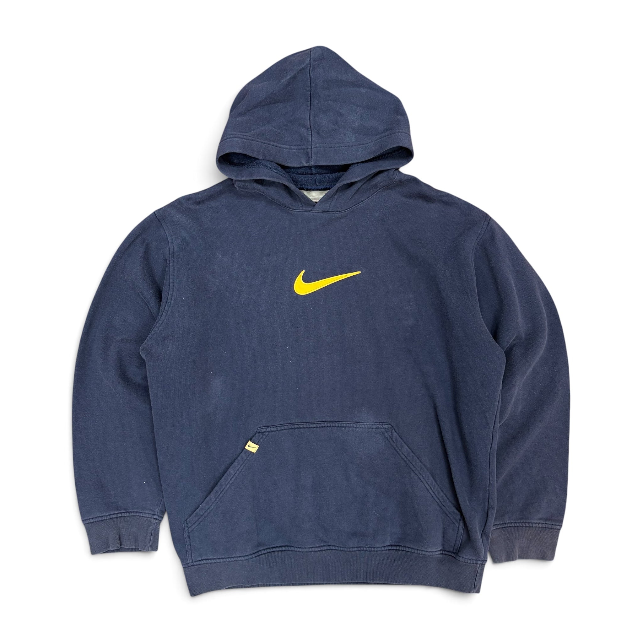 Vintage Y2K Nike Big Middle Swoosh Hoodie Navy/Gold