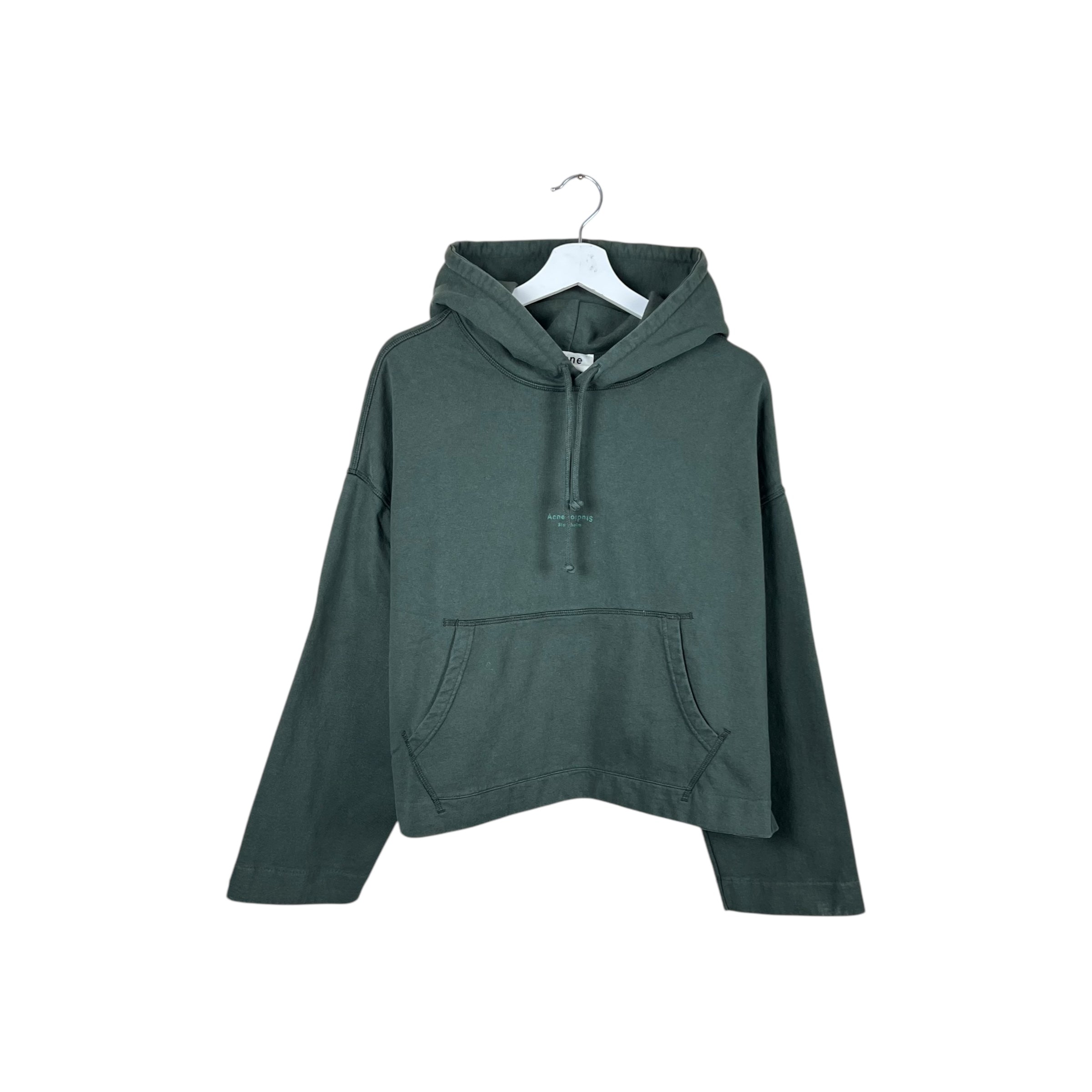 Acne Studios Joghy Cropped Hoodie Dark Forest Green