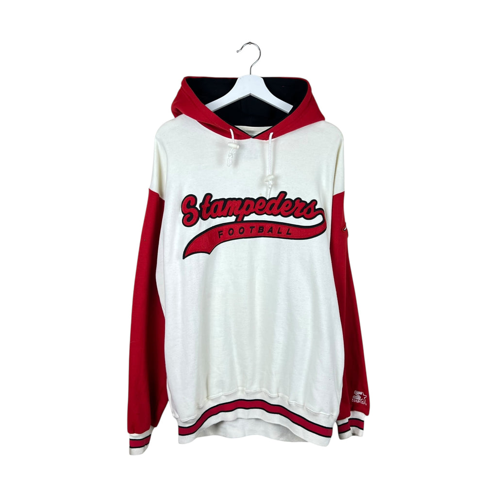 Vintage Starter CFL Calgary Stampeders Script Logo Hoodie Red/White