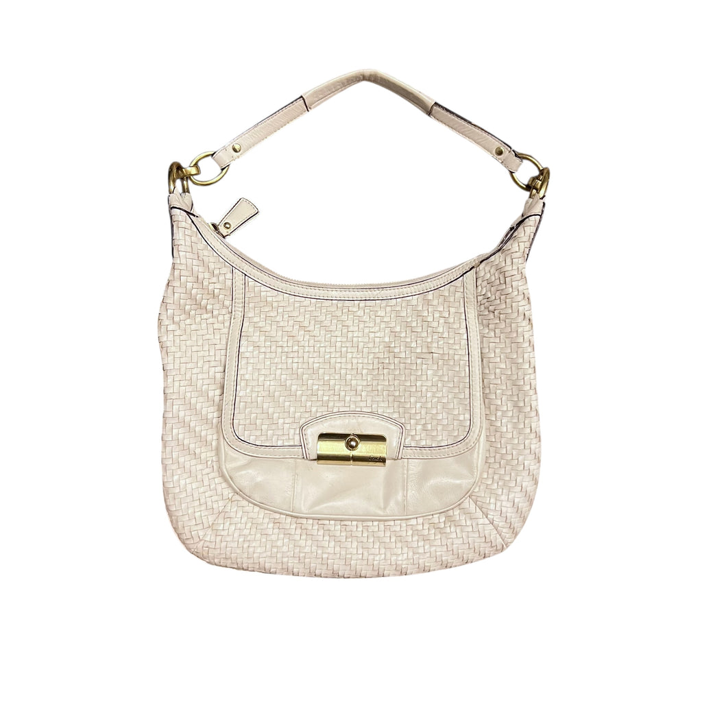 Coach Kristin Woven Leather Bag Cream