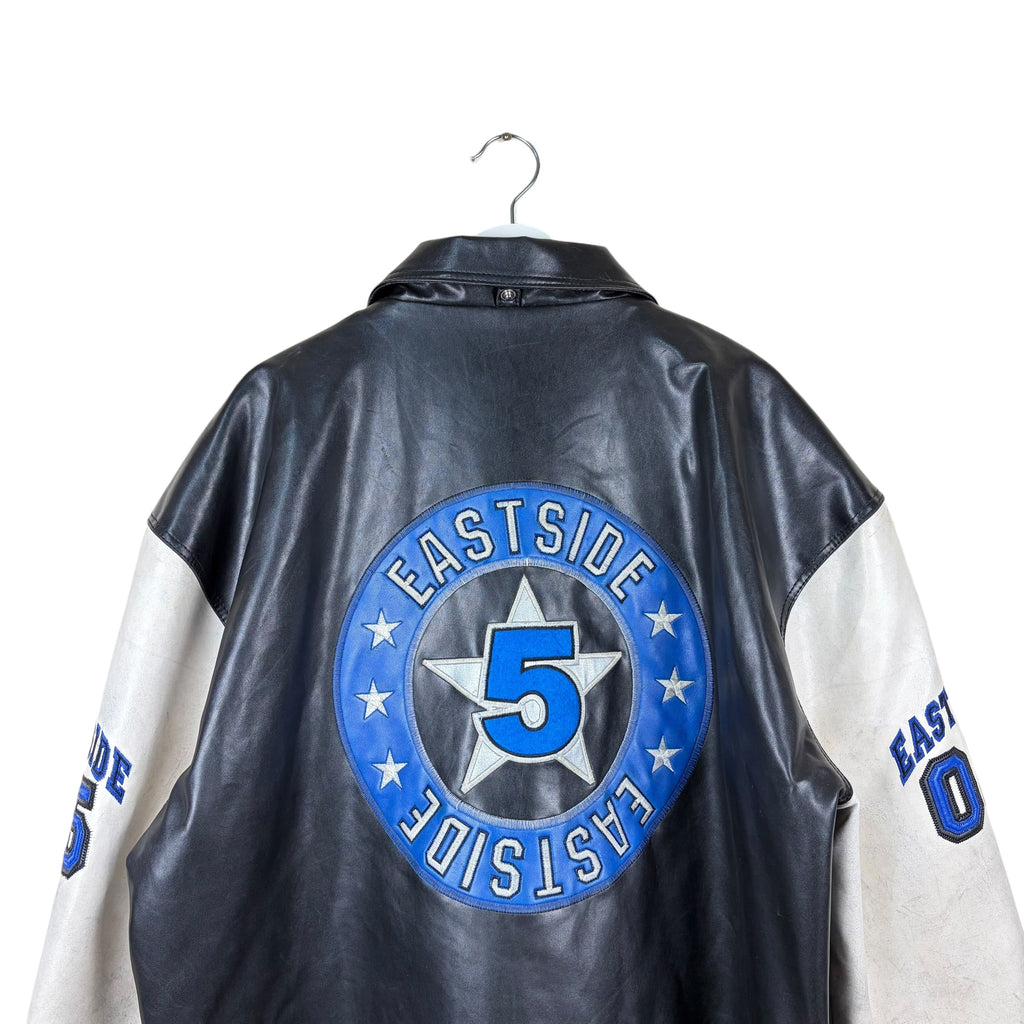 Vintage Ecco Jeans Eastside Players Leather Jacket Black