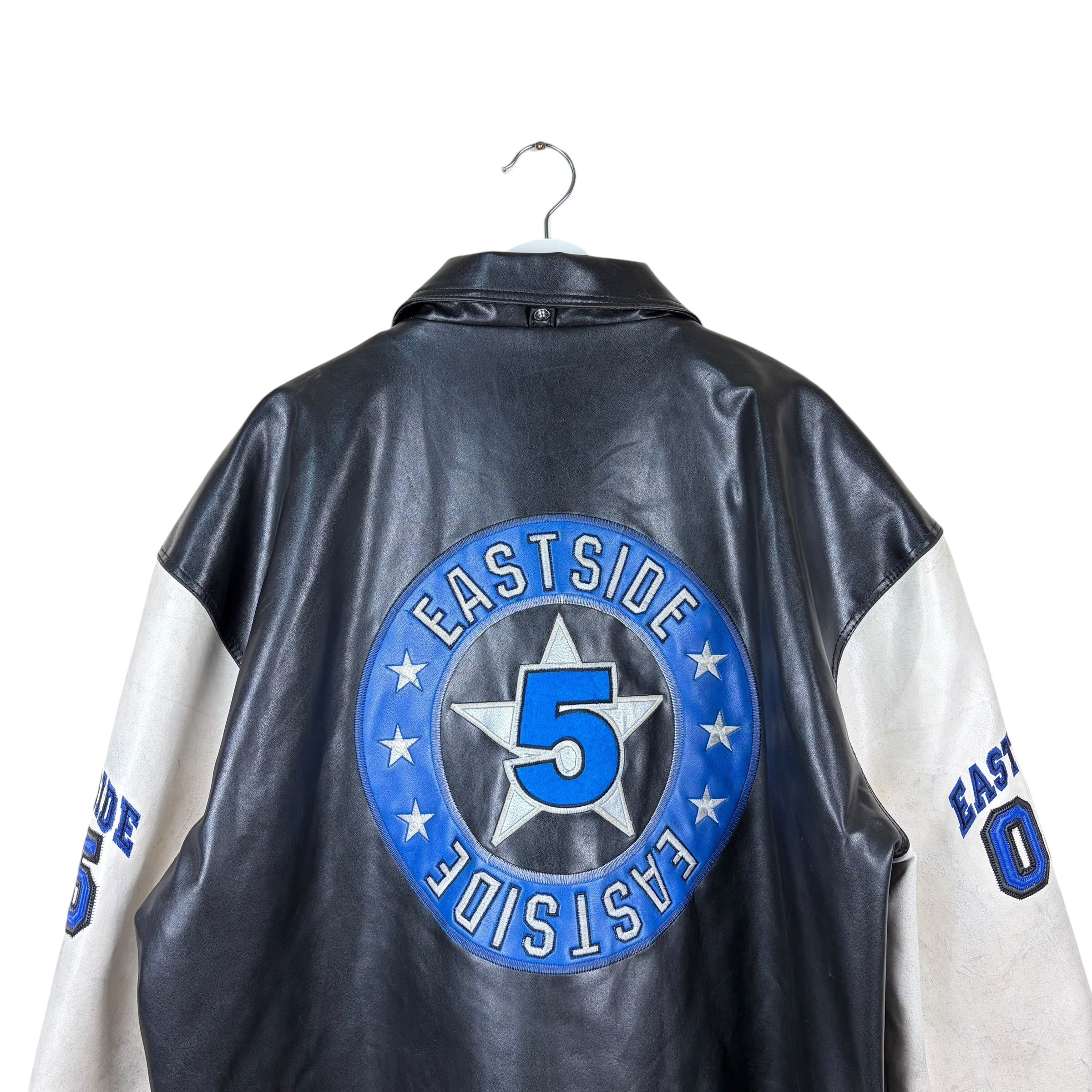 Vintage Ecco Jeans Eastside Players Leather Jacket Black