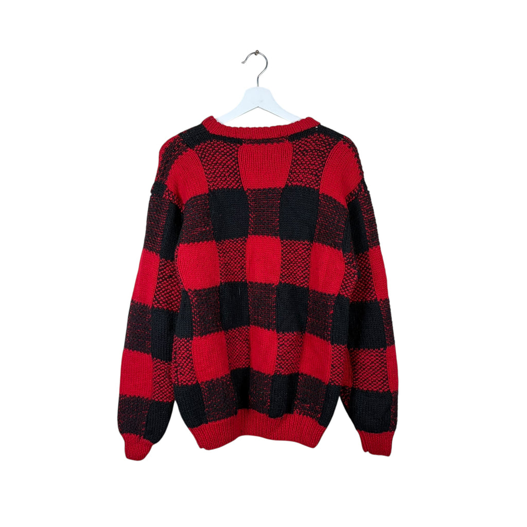 Vintage Polo By Ralph Lauren Buffalo Check Knit Black/Red