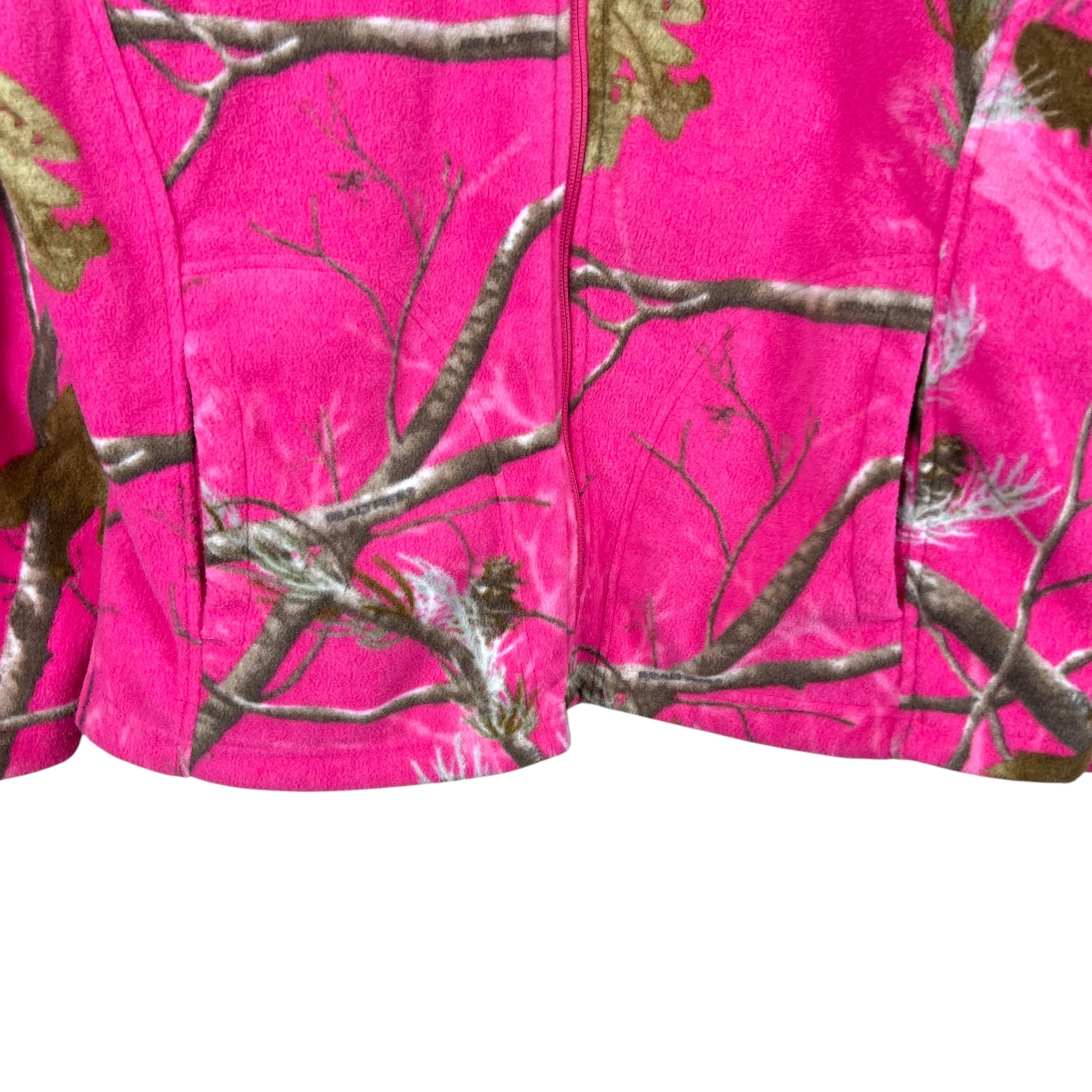 Vintage RealTree APC Women’s Zip Up Fleece Pink Camo