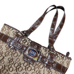 Vintage XOXO Print Tote Bag Brown