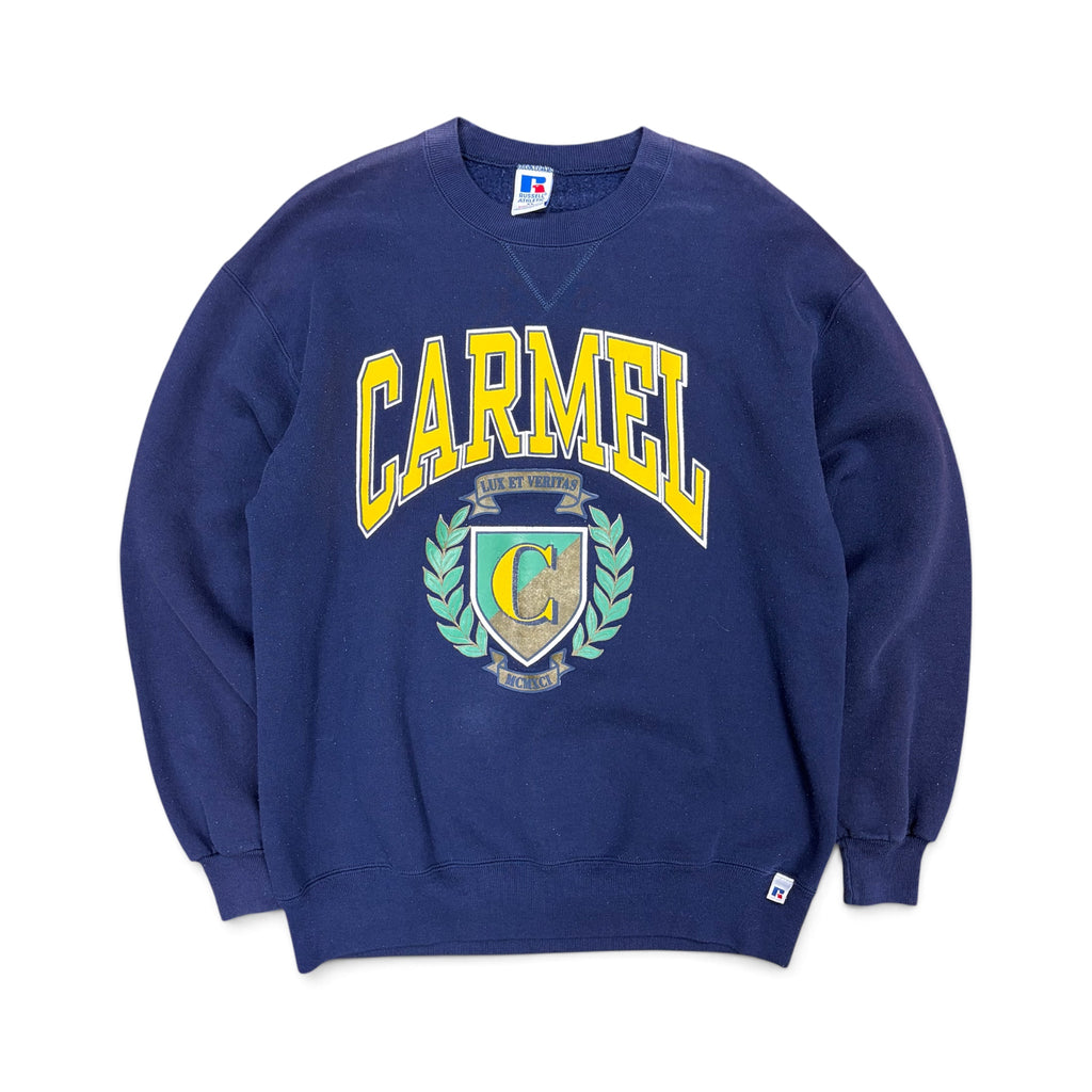 Vintage Russell Athletics Carmel Crest Logo Crewneck Navy