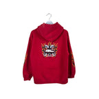 Vintage No Fear Youth Flaming Spade Hoodie Chilli Red