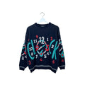 Vintage AOP Clock Pattern Knit Navy